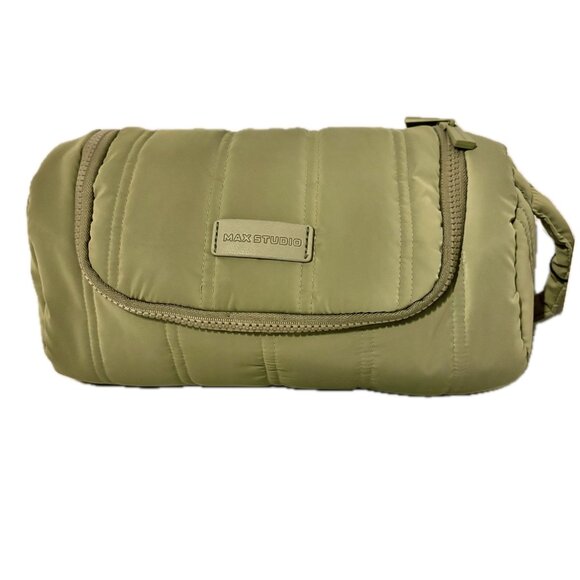 Max Studio Tubular Quilted Nylon Quilted Toiletry Dopp Kit Sage Color NWT $98 - Picture 3 of 10